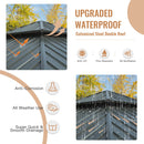 Domi 12' x 20' Hardtop Gazebo Permanent Metal Gazebo with Galvanized Steel Double Roof, Curtains and Netting for Patio, Backyard, Deck, Lawn, Grey