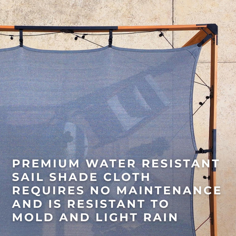 Backyard Discovery Brendan 12' x 10' Modern Cedar Wood Pergola Kit with Heavy-Duty Sun Shade Sail Screen Canopy, PowerPort, High-Wind Rating for Outdoor Patio, Garden, Deck, and Entertaining