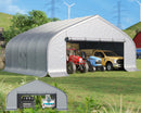 AMERLIFE 22.5 x 20FT Heavy Duty Double Carport, Galvanized Steel Frame Garage Shelter,Outdoor Storage, Waterproof 3-Layer PE Cover, Fits 2 Cars, Boat, Farm Equipment, Silver Gray