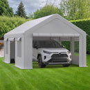 GarveeLife Heavy Duty Carport, Portable Garage with 4 Doors & 4 Window, Upgraded Carport with Reinforced Steel Poles, Uv Resistant All-Season Waterproof Tarp, for Car, Truck, Boat