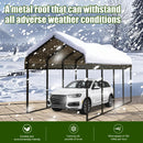 Poborin Durable Metal Carport 10 x 20FT Heavy Duty for Cars - Large Garage Shelter Solution,All-Weather Portable Car Garage Canopy Shelter for Cars & Boat Cover for Yard