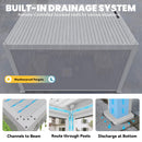 MELLCOM Motorized Louvered Pergola 10x13, Solar and Electric Powered with LED and 4 Side Screens, Aluminum Adjustable Louvered Roof for Outdoor Shelter, Weatherproof, White