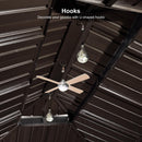 PURPLE LEAF 11' X 15' Outdoor Hardtop Gazebo Patio Wide Aluminum Frame Metal Double Roof with Heavy Duty Netting and Curtains for Permanent Hard Top Pavilion Screen, Khaki