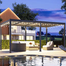 RoyalCraft Adjustable Louvered, Heavy-Duty Aluminum Outdoor Pergola, Metal Hardtop Pergola with Adjustable Roof for Patio, Deck, Garden, Yard (Black, 12' x 20')