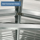 Dark Grey Outdoor Storage shed 20x10 feet, Outdoor carport, Metal Garden shed, Backyard Utility Room Building, with 2 Doors and 4 Ventilation Openings