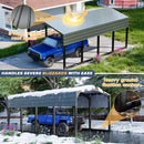 Metal Carport 12x20ft Heavy-Duty | Military-Grade Reinforced Garage Kits with Steel Roof & Hurricane | 550lbs/Sq.Ft Snow/RV/Camper/Truck/Tractor Shelter