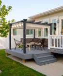 GAOMON 10x10 Ft Outdoor Aluminum Pergola with Upgraded Retractable Canopy, Outdoor Shelter Suitable for Gardens, Backyard, Lawn, Deck - Khaki.