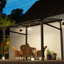 EBE 10' x 8' Hardtop Gazebo, Lean to Gazebos Outdoor Pergola with Galvanized Steel Roof, Wall Mounted Gazebo Pergola, Metal Awning for Patio, Decks, Backyard