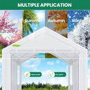 COBIZI Carport Canopy 12x20 Heavy Duty Portable Garage with Removable Sidewalls & Doors, Galvanized Frame Car Port Canopy Tent with Built-in Sandbags & All-Season Tarp for Car Boat Truck, White