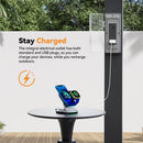 Modern Shade Aurora Louvered Pergola 10'x10' with USB Charging Port Deck, Outdoor Pergola with Adjustable Waterproof Roof & Integrated Drainage, Reinforced Frame for Patio Deck, Easy Assembly, Black