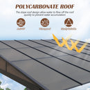 Raysfung 12x14FT Outdoor Wall-Mounted Hardtop Gazebo, Aluminum Frame Lean to Gazebo with Polycarbonate Roof and Curtains for Patio, Garden, Deck