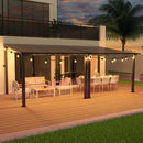 Pamapic 10 * 20FT Wall Mounted Gazebo,4*4 Inch Thickened Pillars & Enlarged Base,Outdoor Hardtop Lean to Pergola,UV Resistant Polycarbonate Roof,Aluminum Frame Pergola,Outdoor Patio Awnings for Lawn