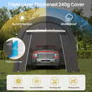 FansaFurn Carport, 10X20 Ft Round Portable Garage, Steel Heavy Duty Carport with Ground Stakes, Tensioner and 2 Roll Up Windows PE Fabric Car Port, Garage, Storage Shed, Tent for Storage, SUV