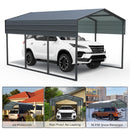 Outvita Heavy Duty Metal Carport, 10x15FT, Gray, Vehicle Protection, Outdoor Gatherings