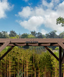 KYBOLT 12 X 14 Ft Wood Pergola with Retractable Sunshade Canopy, Solid Structure, Outdoor Pergola for Backyard, Deck, Garden (Reddish-Brown)