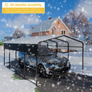 HEYTOWN Metal Carport 10 * 15 FT with Enhanced Base Heavy Duty Garage with Galvanized Steel Roof Multi-Use Shelter Outdoor for Car, Pickup, Boat and Tractors