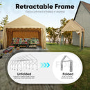 Quictent 13'X20' Retractable Party Tent with Wheels Movable Heavy Duty Carport Garage with Transparent Windows and Curtains