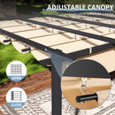 Aoxun 12x16FT Aluminum Pergola, Outdoor Retractable Pergola with Upgraded Canopy Cover, Heavy Duty Metal Pergolas and Gazebos with Adjustable Sun Shade for Modern Patio, Backyard, Deck, Garden