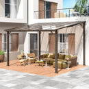 VIWAT 10' x 12' Gazebo, Outdoor Gazebos on Clearance with Aluminum Frame, Wall Mounted Gazebo & Pergola, Lean to Gazebo Awnings for Patio, Decks, Porch and Backyard