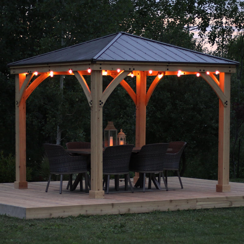 Yardistry 10' x 10' Meridian Gazebo Brown