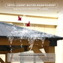 Oasisphere 10x12 Wood Gazebo, Cedar Wood Hardtop Pavilion with Double-Layer Galvanized Steel Roof, 120mm Thick Wooden Posts for Patio, Backyard, Garden, Deck