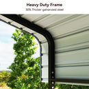 12x20 FT Heavy Duty Metal Carport Canopy with Galvanized Steel Roof, Multi-Use Shelter Outdoor Garage for Car, Boat, Party,Gray