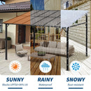 Garvee 10x12 Ft Outdoor Lean to Gazebo, Wall Mounted Patio Hardtop Gazebo Pergola with Polycarbonate Roof, Upgraded Steel Frame Hardtop Pavilion for Patio, Garden, Lawn, Deck