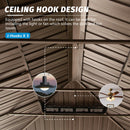 Domi Outdoor Living 14’x20’ Hardtop Gazebo, Wooden Coated Aluminum Frame Canopy with Galvanized Steel Double Roof, Outdoor Permanent Metal Pavilion with Curtains and Netting for Patio, Deck and Lawn