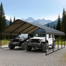 FILLOSLOV Heavy Duty Metal Carport 20x20 ft Galvanized Steel Frame RV Carport Storage All Weather Shelter Easy Assembly for 2 Car Extra Large Canopy for Dual Vehicle Boat Protection Garage Party Tent
