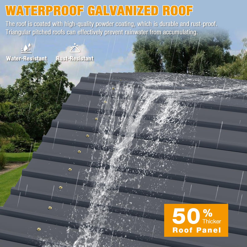 EBE 10 x 15 FT Metal Carport, Heavy Duty Carports with Galvanized Steel Roof, Outdoor Carport Canopy Garage Shelter Shade for Car, SUV, Truck, Boats and Tractors