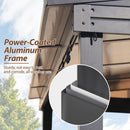 Raysfung 10' x 10' Wall Mounted Gazebo, Lean to Gazebo with Aluminum Frame, Polycarbonate Hardtop Gazebos Pergola with Sloping Roof for Outdoor, Backyard, Patio