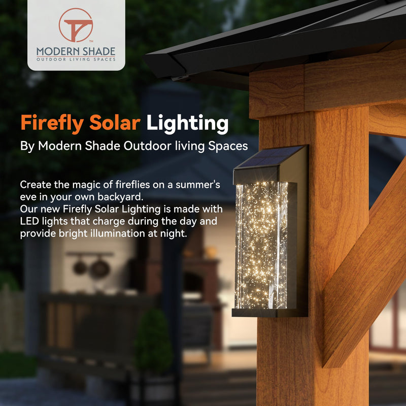 Modern Shade The Horizon Permanent Hardtop Gazebo 12' x 20' w/ 4 LED Lights, Outdoor Gazebo w/Galvanized Steel Double Roof, Patio Pavilion w/Decor Hooks, Mosquito Nettings, Wood-Looking