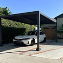 PURPLE LEAF Louvered Pergola 94AS 12' x 14' Outdoor Aluminum Pergola with Adjustable Roof for Deck Backyard Garden Grey Hardtop Gazebo