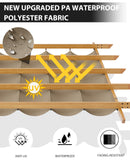 GarveeLife 10x13 Ft Outdoor Pergola with Retractable Canopy Upgraded Outdoor Aluminium Pergola, Faux Wood Grain Metal Patio Gazebo for Modern Backyard Deck for Porch, Awning, Grape Trellis, Khaki