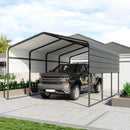 ACONEE Carport 13 x 16 FT, Heavy Duty Metal Carport with Galvanized Steel Roof, Garage Car Shelter Shade, Outdoor Metal Carport Canopy, Bolts for Car, Trucks, Boats, Multi-Purpose Carport, Grey