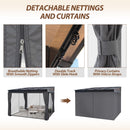 Raysfung 10' x 10' Wall Mounted Gazebo, Lean to Gazebo with Aluminum Frame, Polycarbonate Hardtop Gazebos Pergola with Sloping Roof for Outdoor, Backyard, Patio