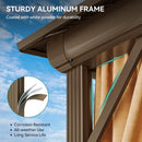 YITAHOME Gazebo 12x12ft Hardtop Heavy Duty Double Roof Outdoor Upgraded Galvanized w/Nettings Curtains Steel Combined of Horizontal Vertical Stripes Roof for Patio, Backyard, Deck, Lawn, Bronze