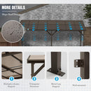 SUNCROWN 10'x14' Hardtop Gazebo, Wall-Mounted Gazebos Pergola, Outdoor Reclining Gazebos with Metal Frame, Lean to Gazebo Metal Awnings for Patio, Deck, Backyard, Porch, Lawns