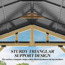 COVERONICS 13’x15’ Outdoor Wood Gazebo - Hardtop Patio Gazebo with Galvanized Steel Roof, Cedar Wooden Gazebo with Privacy Curtains and Netting for Garden, Porch, Patio and Deck