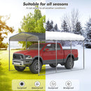 10x15 FT Metal Carport Shed,Heavy Duty Carport with Galvanized Steel Roof & Frame, Permanent All-Weather Shelter for Cars, Motorcycles, ATV, Boats, and Tractors