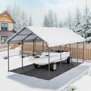 VEVOR Heavy Duty Metal Carport, 12' x 20' Outdoor Carport with Galvanized Steel Frame & Roof, Car Tent Garage Shade with Removable Sidewalls, Multi-Use Car Shelter for Pickup, Boat, Car & Tractors