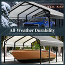 SUNLEI 12X15 FT Carport, Heavy Duty Carports Canopy with Galvanized Steel Roof and Frame, Metal Carportes Upgraded Extra Large Garage for Pickup, Boat, Car and Tractors