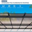 Kullavik 10' × 28' Hardtop Gazebo for Patio,Wall-Mounted Lean to Gazebo Pergola with Sloping Roof and Durable Aluminum Frame,Large Heavy Duty Awnings for Decks,Backyard,Sand