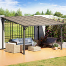 EBE 12' x 10' Wall Mounted Gazebo on Clearance, Lean to Gazebo Pergola with Sloped Roof, for Patio, Porch, Deck