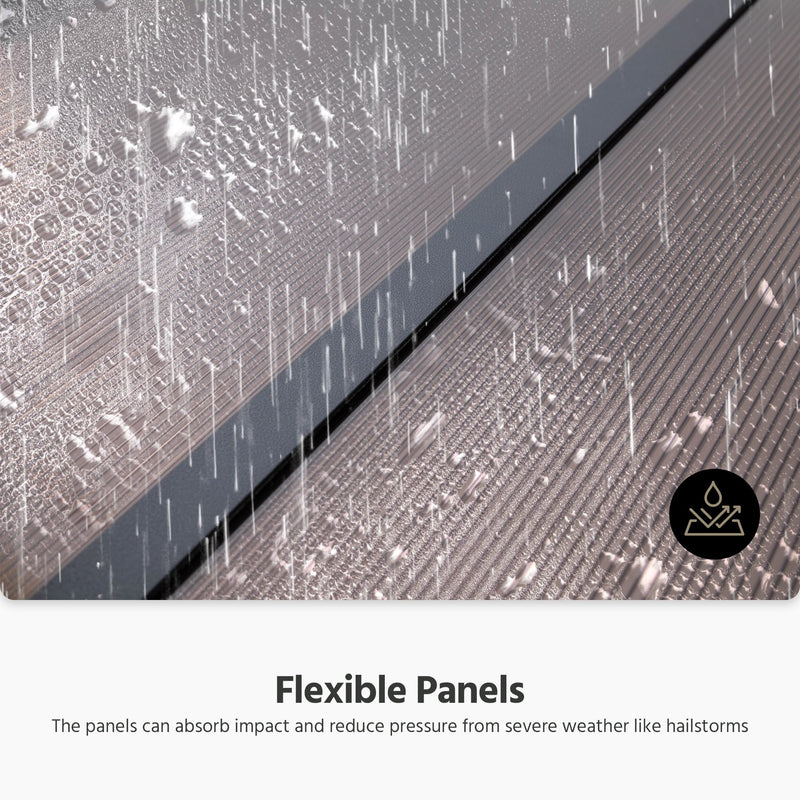 LAUSAINT HOME 10'×14' Gazebo for Patio, Lage Wall Mounted Lean to Outdoor Pergola with Roof(140 Sq.Ft Shaped), Hard Top Heavy Duty Awnings for Decks, Backyard, Garden, Grills (Dark, 10'x14')