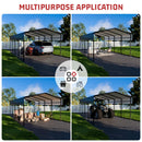 NUGRIART Metal Carport 10 x 15 FT with Heavy Duty Metal Frame & Galvanized Steel Roof, Metal Car Garage, Sturdy Canopy Shelter for Car, Truck, Pickup, SUV, Tractor, and Boat