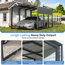 SENYUN Heavy Duty Metal Carport, 10X15 FT Waterproof Carport Canopy with Galvanized Steel Frame and Roof Sunshade Garage Car Shelter for Trucks, Boats, Tractors