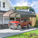 VIWAT Carport 10x15 FT, Metal Carport with Enhanced Base, Outdoor Heavy Duty Garage Galvanized Car Shelter for Pickup, Car, Boat and Tractors