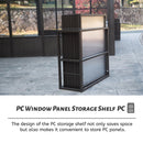 Domi 10x12FT All Season Sunroom, Outdoor Permanent Wall Mounted Solarium with Detachable Polycarbonate Windows, Aluminum Lean to Gazebo Sun Room with 2 Lockable Sliding Doors for Garden Patio Deck