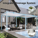 MASTERCANOPY 12’ X 20’ Louvered Pergola Outdoor Aluminum Patio Pergola with Adjustable Roof for Deck Backyard Garden (White)